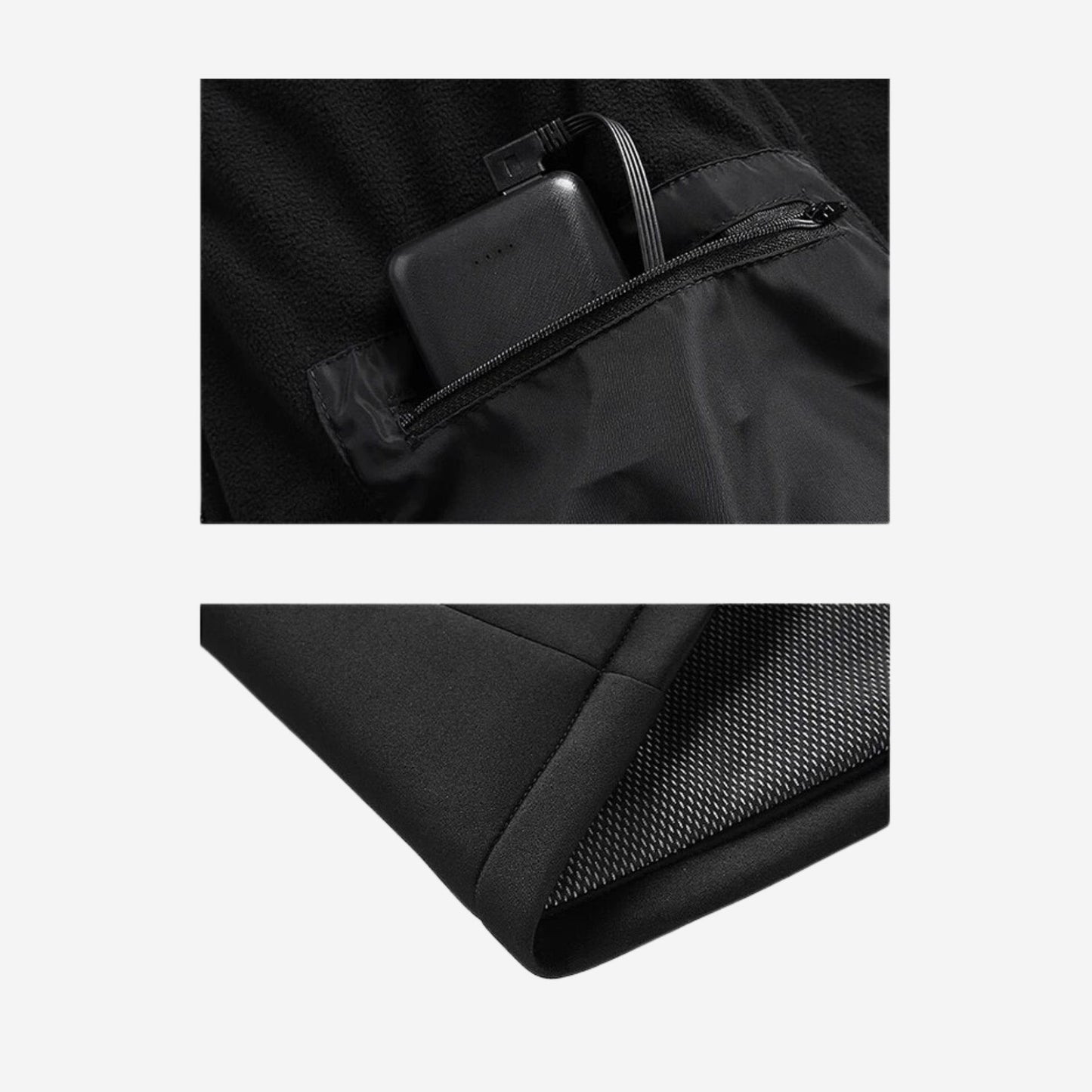 Verwarmde Bodywarmer Heren Dames. GRATIS Powerbank - Grijs/Zwart