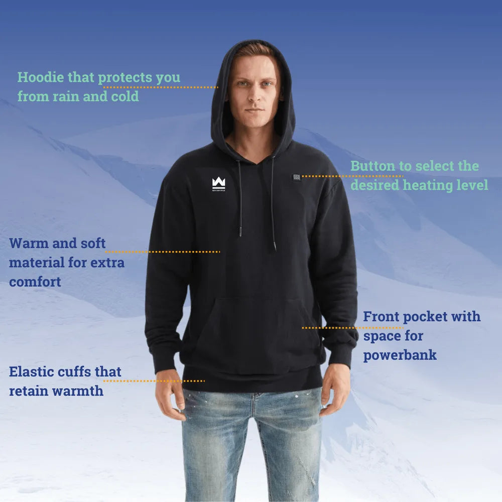 Specificaties verwarmde winter hoodie KingsPower