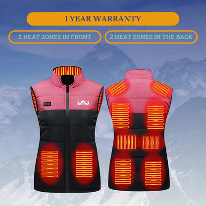 Verwarmingselementen bodywarmer dames voor en achter